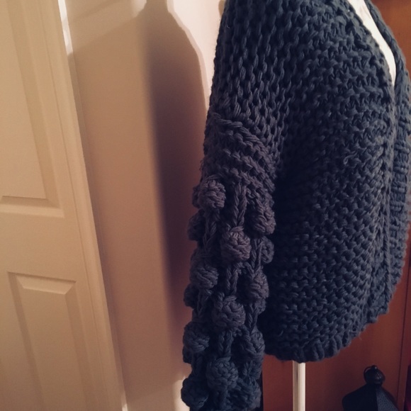 Handmade slate blue/grey wool sweater. - Picture 3 of 4